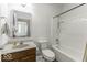 Bathroom with single vanity, toilet, and bathtub at 4326 Switchgrass Way, Indianapolis, IN 46237
