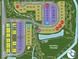 This community map showcases the neighborhood layout, including homesites, green spaces, and walking trails at 16525 Iron Tree Ct, Westfield, IN 46074