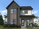 New two-story home featuring gray and white siding, a covered front porch, and manicured landscaping at 16525 Iron Tree Ct, Westfield, IN 46074