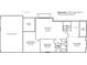 Basement floor plan including a living area, bedroom, bathroom, storage, and garage slab at 16525 Iron Tree Ct, Westfield, IN 46074