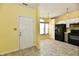 Inviting kitchen featuring stainless steel appliances and an arched window at 11218 Boston Way, Fishers, IN 46038