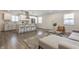 Open floor plan with modern kitchen and comfortable living area at 1529 Harlan St, Indianapolis, IN 46203