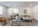 Cozy living room featuring a gray sectional sofa and geometric rug at 1529 Harlan St, Indianapolis, IN 46203