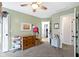 bedroom with built in shelving and access to bathroom at 4351 Chase Cir, Zionsville, IN 46077