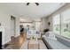 Open living area connecting seamlessly to the modern kitchen and dining space, perfect for entertaining at 17345 Northam Dr, Westfield, IN 46074