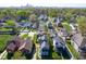 Aerial view of neighborhood, showing house location and surrounding homes at 560 Jefferson Ave, Indianapolis, IN 46201