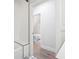 Bright bathroom with white subway tile in the shower and access to the bedroom at 560 Jefferson Ave, Indianapolis, IN 46201