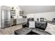 Open living space featuring a modern kitchen and comfortable seating area at 545 Fletcher Ave, Indianapolis, IN 46203