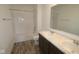 Bathroom with double vanity, a shower, and a bathtub at 3912 Highcrest Rd, Indianapolis, IN 46239