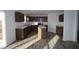 Modern kitchen with dark brown cabinets, stainless steel appliances, and an island at 3912 Highcrest Rd, Indianapolis, IN 46239