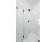 Modern shower with marble tile and glass enclosure at 1667 Midland Main St, Westfield, IN 46074