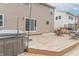 Backyard featuring an attached wooden deck with a barbecue and lounge chairs at 14446 Chapelwood Ln, Fishers, IN 46037