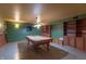 Basement with pool table, recessed lighting, wall decor, finished ceiling and neutral flooring at 14446 Chapelwood Ln, Fishers, IN 46037