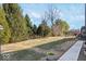 Large backyard with mature trees and partial fencing, plus a small gazebo structure at 2227 Hidden Orchard Ct, Indianapolis, IN 46228