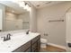 Bathroom with double sink, tile flooring, and good lighting at 15468 Streamwood Dr, Fishers, IN 46037