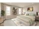 Serene bedroom with soft colors, large windows, and modern decor for a relaxing and stylish retreat at 15468 Streamwood Dr, Fishers, IN 46037