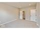 Bedroom features neutral carpet, two doors, and recessed lighting at 7370 Broadview Ln, McCordsville, IN 46055
