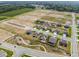 Aerial view of a new construction community with single-Gathering homes and a playground at 1567 Hanover St, Danville, IN 46122