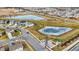 Aerial view of a well-planned neighborhood with multiple ponds at 7062 English Oak Dr, McCordsville, IN 46055