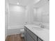 Modern bathroom features sleek vanity, chrome fixtures, and a tub-shower combination at 16043 Meadow Frost Ct, Fishers, IN 46037
