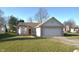 Charming single-story home with a two-car garage and well-maintained lawn on a sunny day at 5250 Shamus Dr, Indianapolis, IN 46235