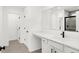 Bathroom with a vanity, mirror, and tiled floors and shower at 20397 Hudson Bay Ln, Westfield, IN 46074