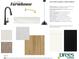Modern farmhouse kitchen showcasing cabinet, countertop, backsplash, faucet, pendants, and flooring material selections at 4991 Elaine Ct, Noblesville, IN 46062