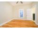 Cozy bedroom with hardwood floors and ceiling fan at 1715 Union St, Indianapolis, IN 46225