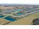 Aerial shot of a large neighborhood with ponds and open fields at 800 Gondola Run, Greenfield, IN 46140