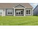 Lush backyard with ample green space and a covered patio, ideal for outdoor relaxation at 3509 Wrangler Dr, Bargersville, IN 46106