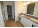 Modern bathroom with double vanity and walk-in shower at 6114 Paperbark Way, Indianapolis, IN 46259