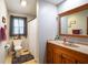 Updated full bathroom with vanity, shower, and neutral decor for a calm aesthetic at 56 Hadley Woodland St, Mooresville, IN 46158