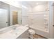 Bright bathroom with a tub, shower, and modern fixtures at 3922 Holly Brook Dr, Westfield, IN 46062