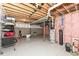 Unfinished basement with plumbing and storage at 520 Bridgemont Ln, Carmel, IN 46032