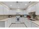Charming kitchen featuring white cabinetry, a tile backsplash, and stainless steel appliances at 316 Northpointe Ct, Danville, IN 46122