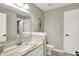 Bathroom with white vanity, marble countertop, and neutral tones at 3441 S Overlook Pass, New Palestine, IN 46163