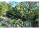 Scenic creek view with lush green foliage and a glimpse of clear blue sky at 3441 S Overlook Pass, New Palestine, IN 46163
