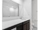 This bathroom features a modern vanity, a large mirror, and sleek fixtures at 1082 Stubble Run, Danville, IN 46122