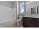 Bathroom featuring a bathtub and shower combination at 16689 Cattle Hollow Ln, Noblesville, IN 46060