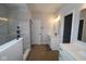 Main bathroom with double vanity, walk-in shower, under-const at 5006 Carmine St, Brownsburg, IN 46112