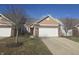 Brick front ranch home with attached garage and landscaping at 3538 Heathcliff Ct, Westfield, IN 46074