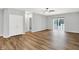 Spacious living room with hardwood floors and sliding glass doors at 3538 Heathcliff Ct, Westfield, IN 46074
