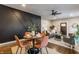 Modern dining area with geometric wall and four-person table at 5009 E Michigan E St, Indianapolis, IN 46201