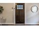 Dark brown front door with glass panes and simple interior at 5009 E Michigan E St, Indianapolis, IN 46201
