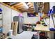 Unfinished basement with exposed ceiling, utility connections and lots of storage space at 3592 W Smokey Row Rd, Bargersville, IN 46106