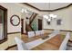 Formal dining room with chandelier and views to the stairway and entry at 3592 W Smokey Row Rd, Bargersville, IN 46106
