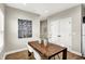 Bright dining room features a wooden table, modern chairs and stylish decor at 1622 Prospect St, Indianapolis, IN 46203