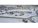 Aerial view of community pool and clubhouse in winter at 2959 Hearthside Dr, Greenwood, IN 46143