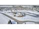 Community clubhouse and pool area in a winter scene at 2959 Hearthside Dr, Greenwood, IN 46143