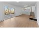 Finished basement featuring hardwood floors and access to backyard patio at 454 Tulip Dr, Mooresville, IN 46158